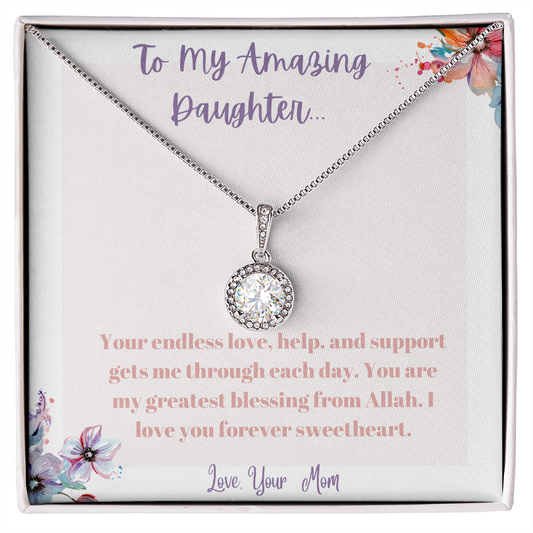 Amazing Daughter Eternal Hope Necklace, Islamic Message, Muslim Jewelry