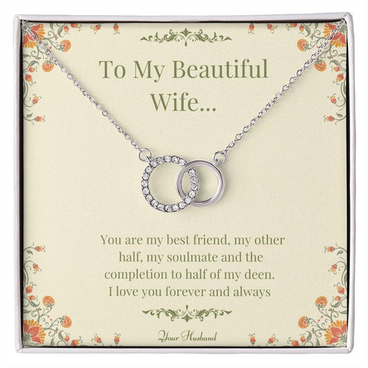 To My Beautiful Wife Perfect Pair Necklace