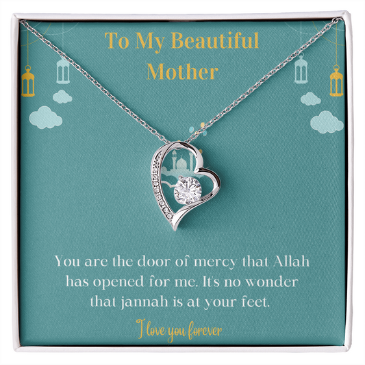 Heart Necklace For Mother, Forever Love, Islamic Jewelry, Muslim Mom Gift, Gift from Daughter
