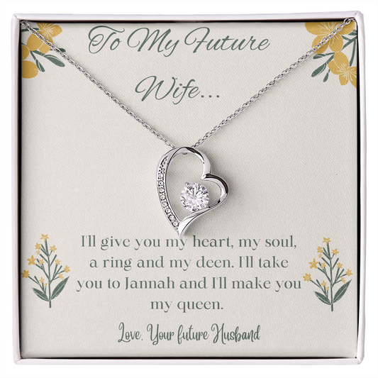 Future Wife Love Necklace, Islamic Message, Muslim Jewelry