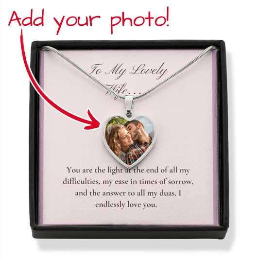 Customized Heart Necklace, To Lovely Wife, Buyer upload