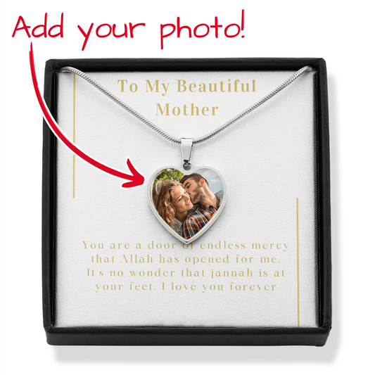 To My Beautiful Mother, Customized Heart Necklace, Buyer Upload